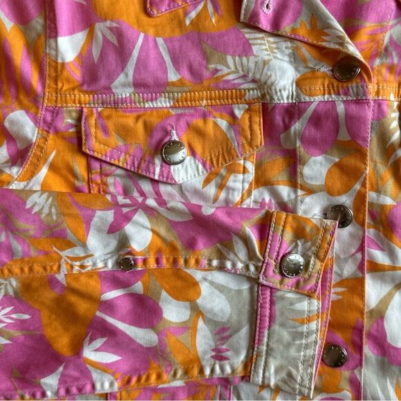 Escada Sport Floral Jean-style Jacket EUC Wm Sz 38 Made in Italy lightweight - Picture 5 of 7